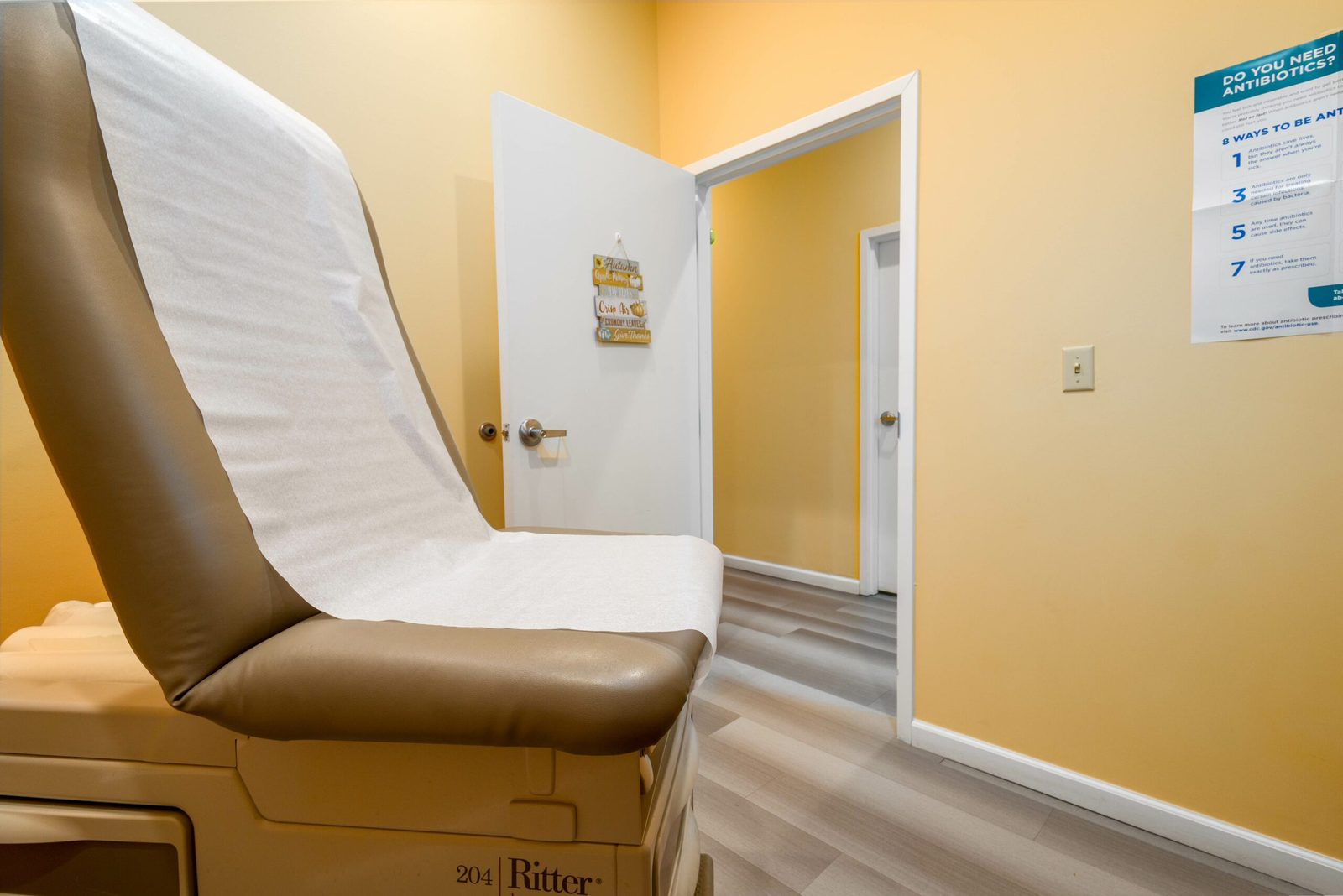 An exam room at Superior Urgent Care in Canal Winchester